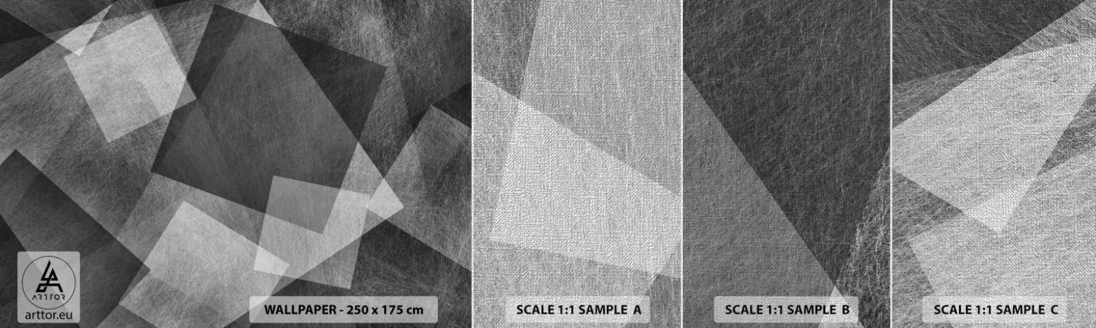 Prøve Fototapet Premium Canvas - Et evigt symbol på bestandighed og orden - Abstraktion, Stykke, Sort og hvid - 100x30 cm