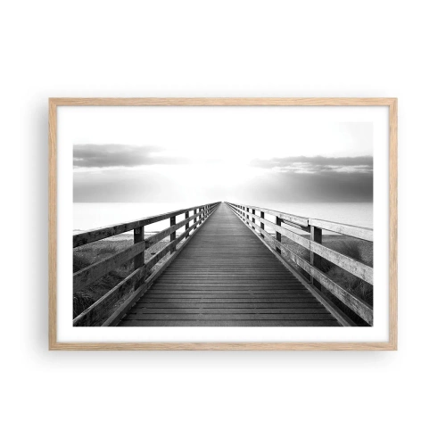 Plakat i ramme af lyst egetræ - Ind i det fjerne… - 70x50 cm