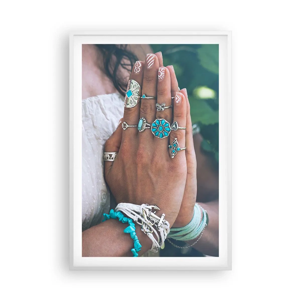 Plakat i hvid ramme - Velkommen til værens centrum - 61x91 cm