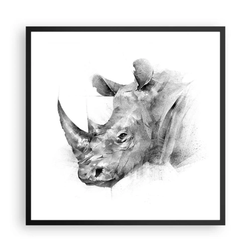 Plakat i sort ramme - Afrikansk portræt - 60x60 cm