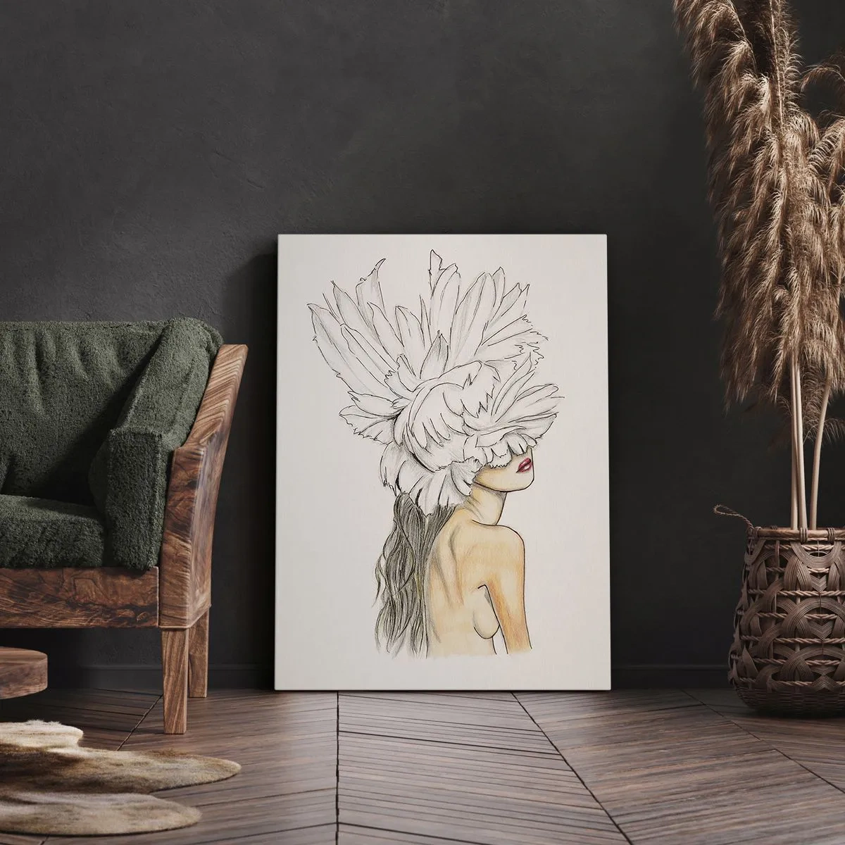 Lærredstryk - Billede på lærred - Skønhed kronet - 50x70 cm