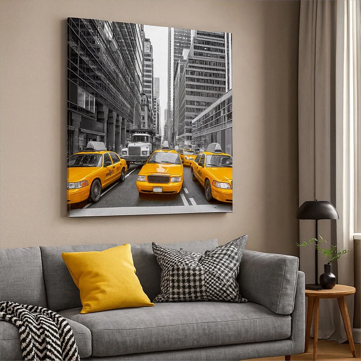 Lærredstryk - Billede på lærred - Det er os, der farver byen - 30x30 cm