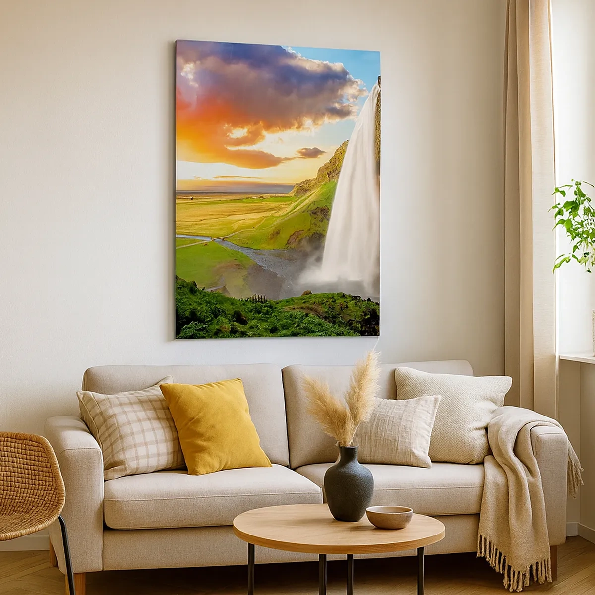 Lærredstryk - Billede på lærred - Den islandske sommers fylde - 50x70 cm