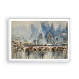 Plakat i hvid ramme - London i al sin pragt - 100x70 cm