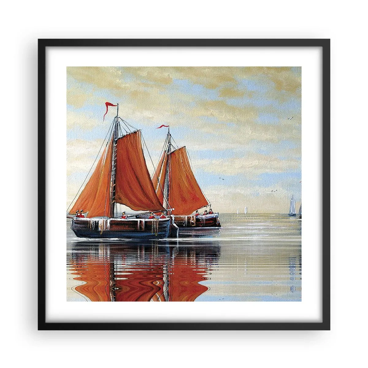 Plakat i sort ramme - Hey, sejl, sømand.... - 50x50 cm