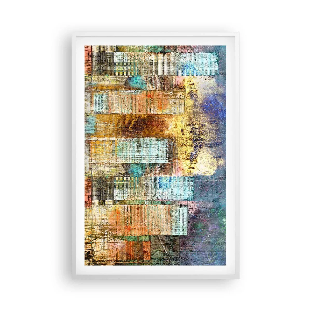 Plakat i hvid ramme - Solrig metropol - 61x91 cm