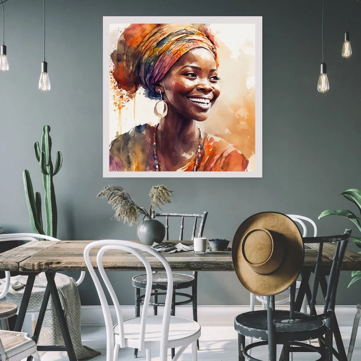 Plakat - Afrikansk dronning - 40x40 cm