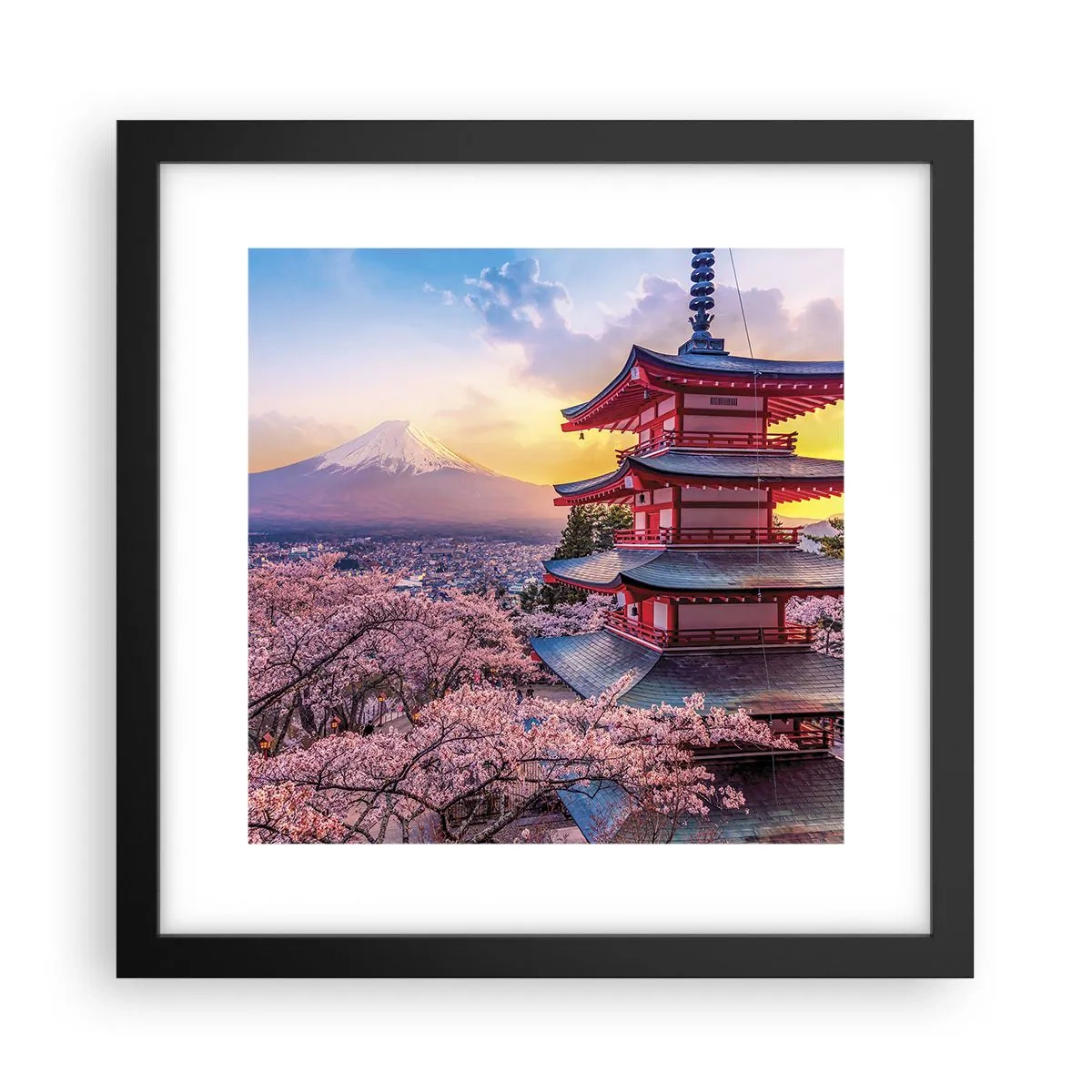 Plakat i sort ramme - Essensen af den japanske ånd - 30x30 cm