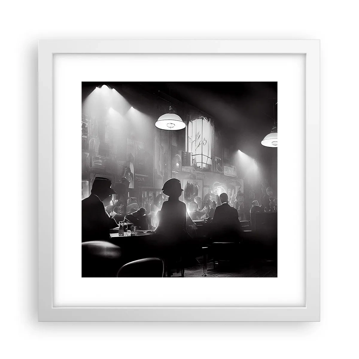 Plakat i hvid ramme - I en jazzet stemning - 30x30 cm