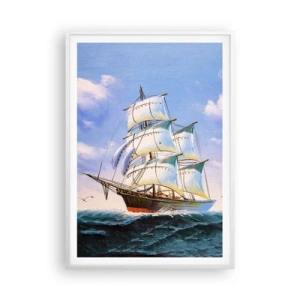 Plakat i hvid ramme - Stolt med vinden - 70x100 cm