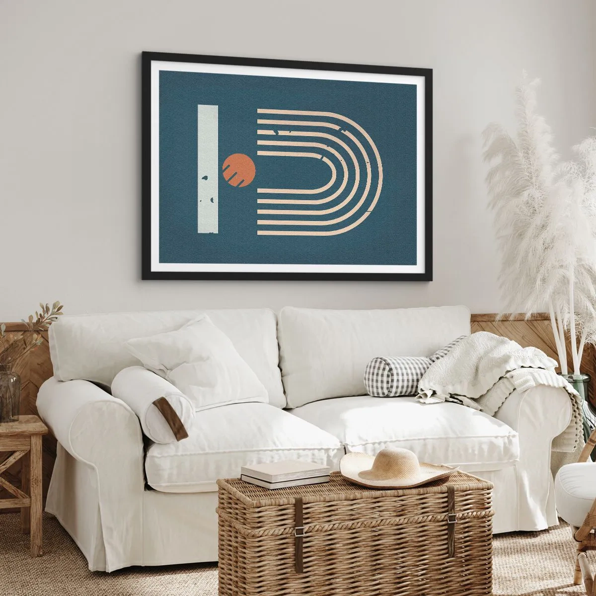 Plakat i sort ramme - Geometri på granatæble - 50x40 cm