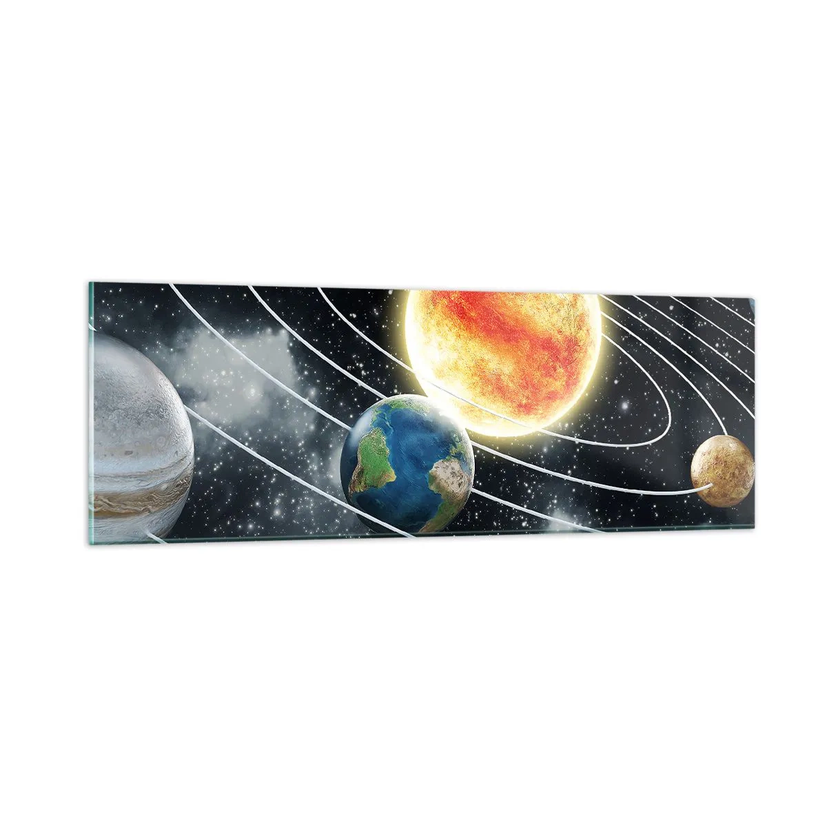 Billede på glas - Kosmisk dans - 90x30 cm
