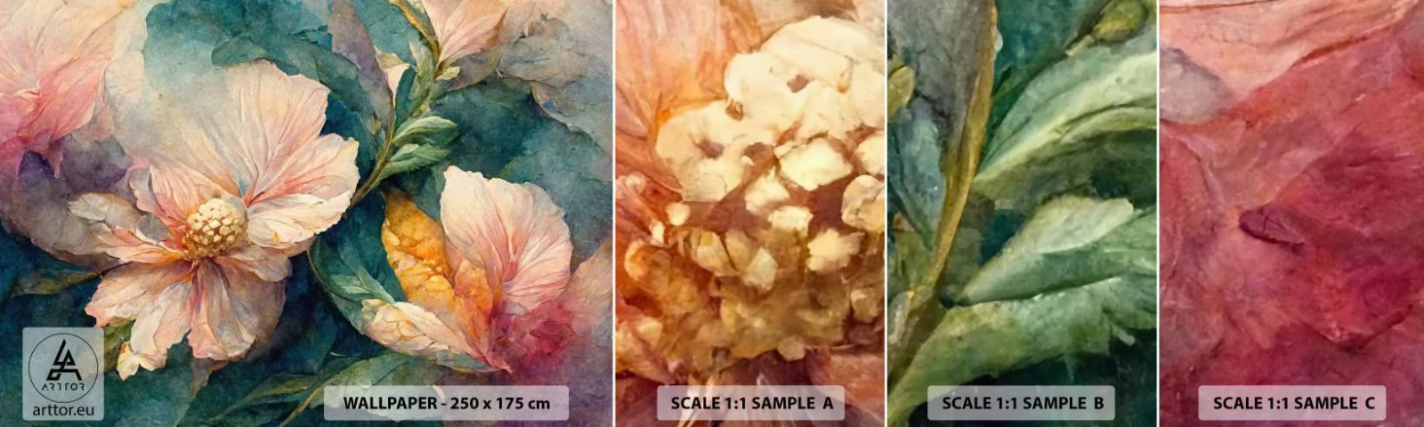 Fototapet Prøve Standard Eco - Subtiliteten selv - Blomster, Klassisk, Stykke - 100x30 cm