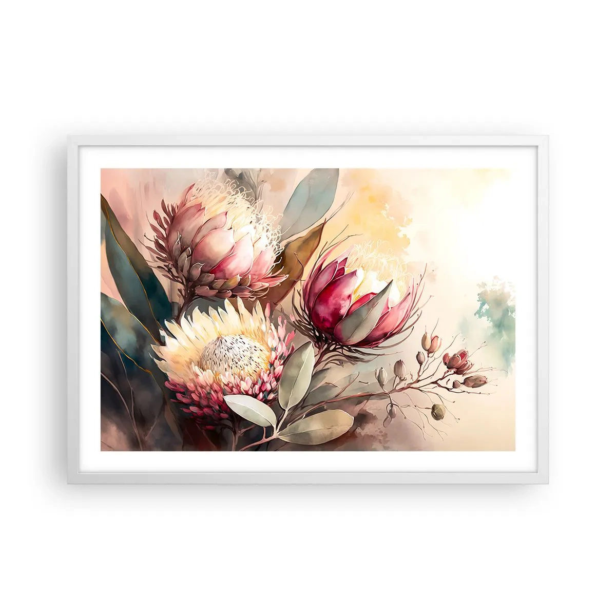 Plakat i hvid ramme - I profil og en face - 70x50 cm