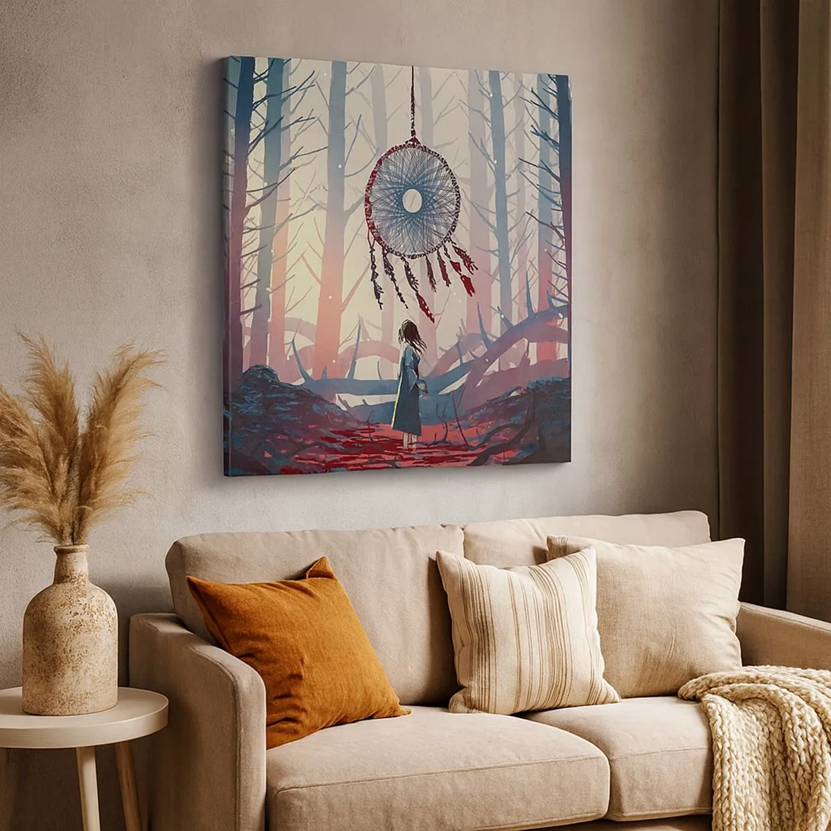 Lærredstryk - Billede på lærred - Det hemmelige ritual for lykke - 30x30 cm