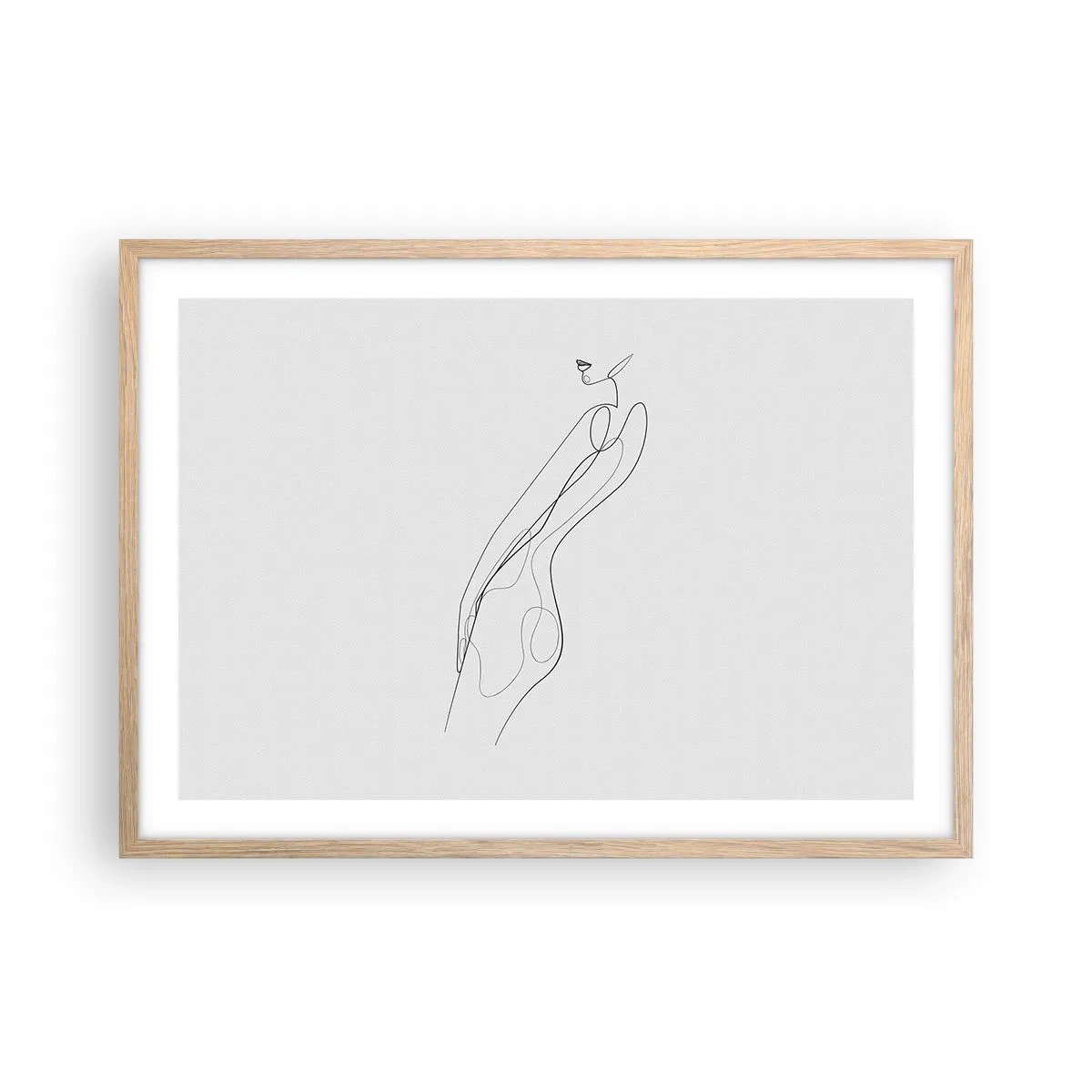 Plakat i ramme af lyst egetræ - Næppe et løfte - 70x50 cm