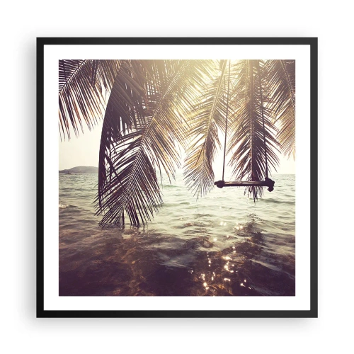 Plakat i sort ramme - Du kan svæve i skyerne efter behag - 60x60 cm