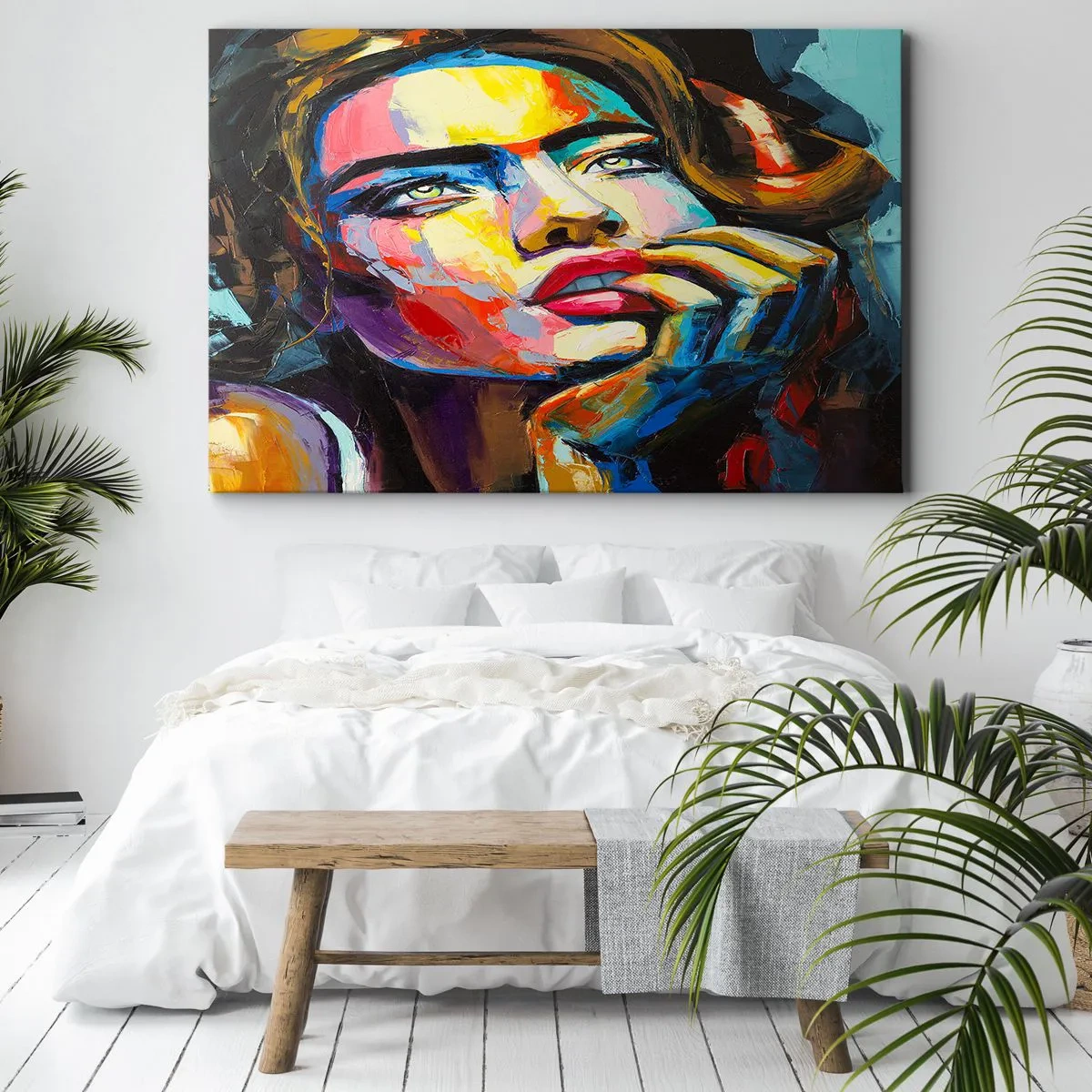 Lærredstryk - Billede på lærred - Drømme som fugle svæver gennem himlen - 100x70 cm