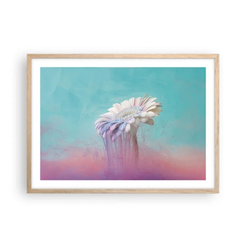 Plakat i ramme af lyst egetræ - Blomster efter døden - 70x50 cm