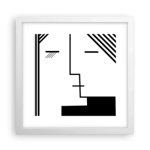 Plakat i hvid ramme - Bare et kys - 30x30 cm