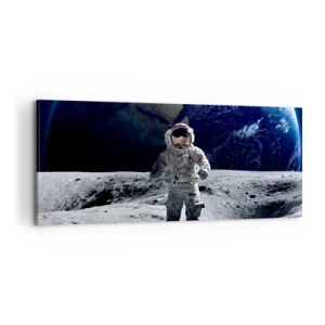 Lærredstryk - Billede på lærred - Hilsner fra månen - 100x40 cm