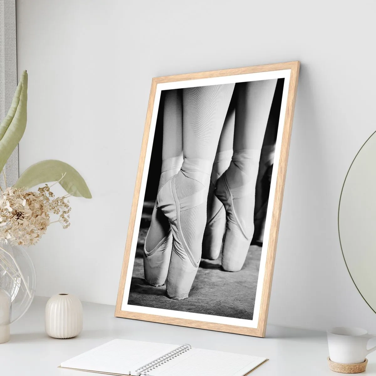 Plakat i ramme af lyst egetræ - Sammen, let - 70x100 cm