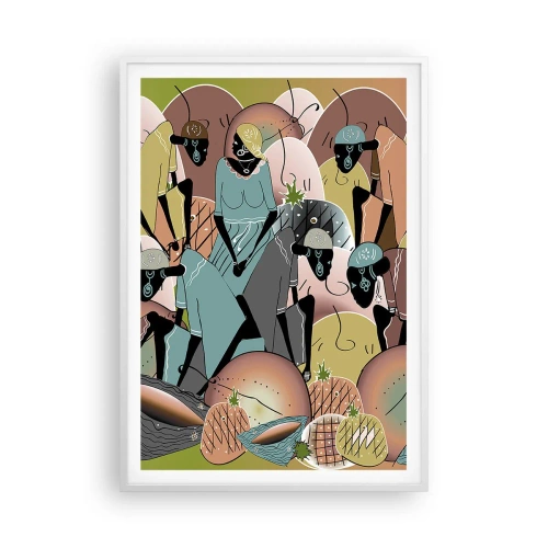 Plakat i hvid ramme - Den store fejring er på vej - 70x100 cm