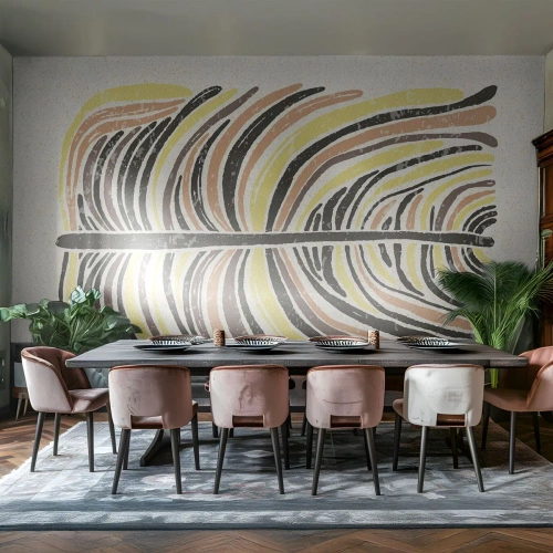 Fototapet Standard Eco - Levende abstraktion - Boho, Minimalisme, Pastel - 350x256 cm