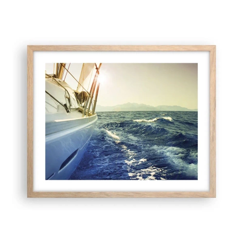 Plakat i ramme af lyst egetræ - For eventyr - 50x40 cm