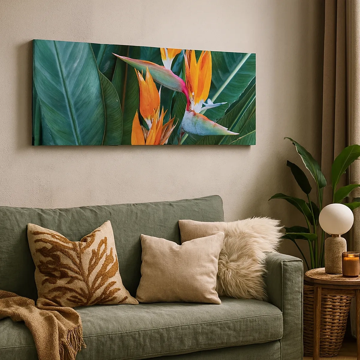 Lærredstryk - Billede på lærred - Er det en blomst eller er det en fugl? - 30x30 cm