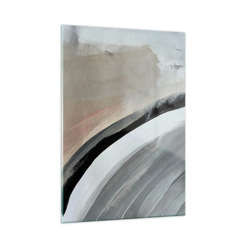 Billede på glas - Komposition: en bue af sort og gråt - 50x70 cm