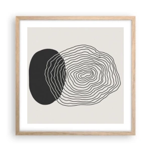 Plakat i ramme af lyst egetræ - Varighed og vibration - 50x50 cm