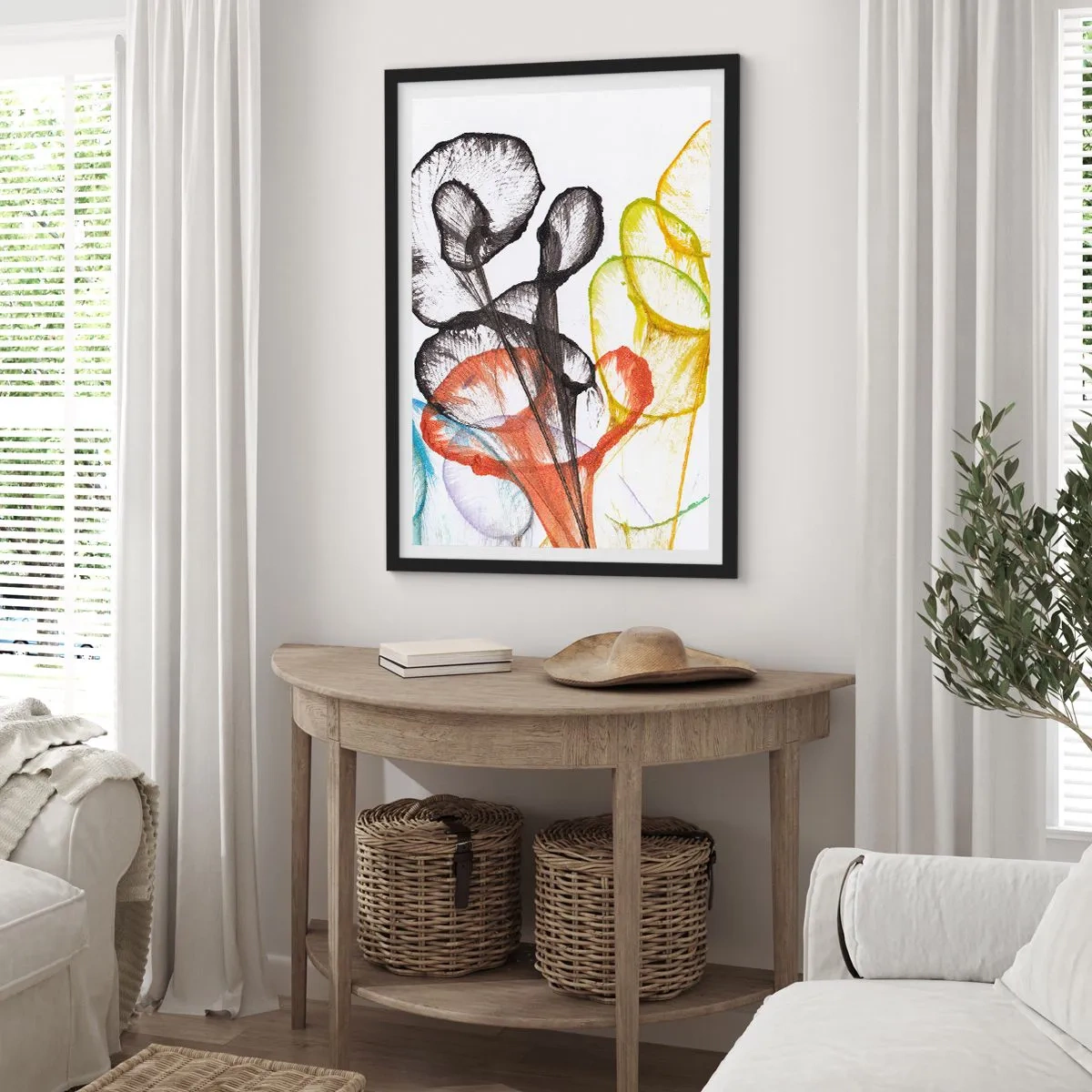 Plakat i sort ramme - Blomster med sjæl - 40x50 cm