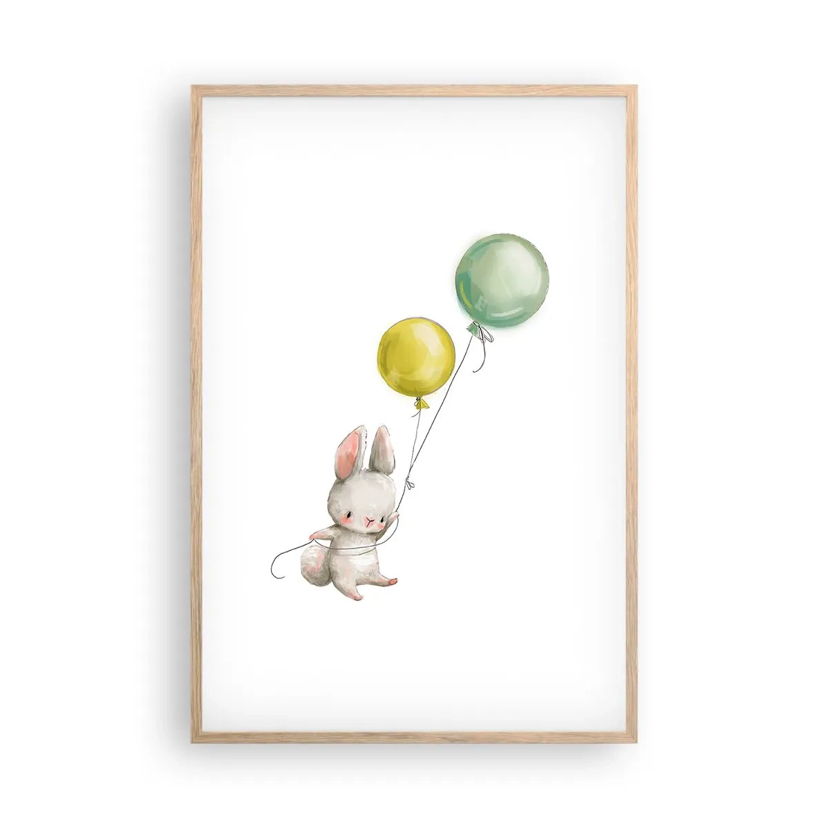 Plakat i ramme af lyst egetræ - Jeg vil også anbefale den! - 61x91 cm