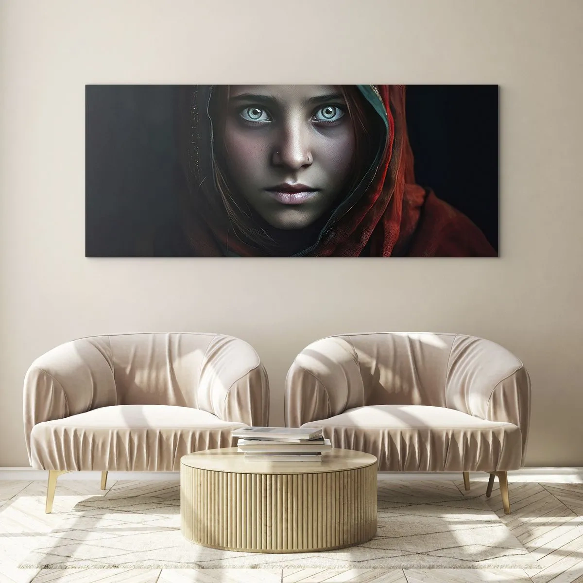 Billede på glas - Østens prinsesse - 120x50 cm