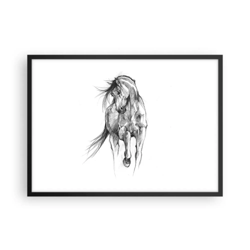 Plakat i sort ramme - I en yndefuld trav - 70x50 cm