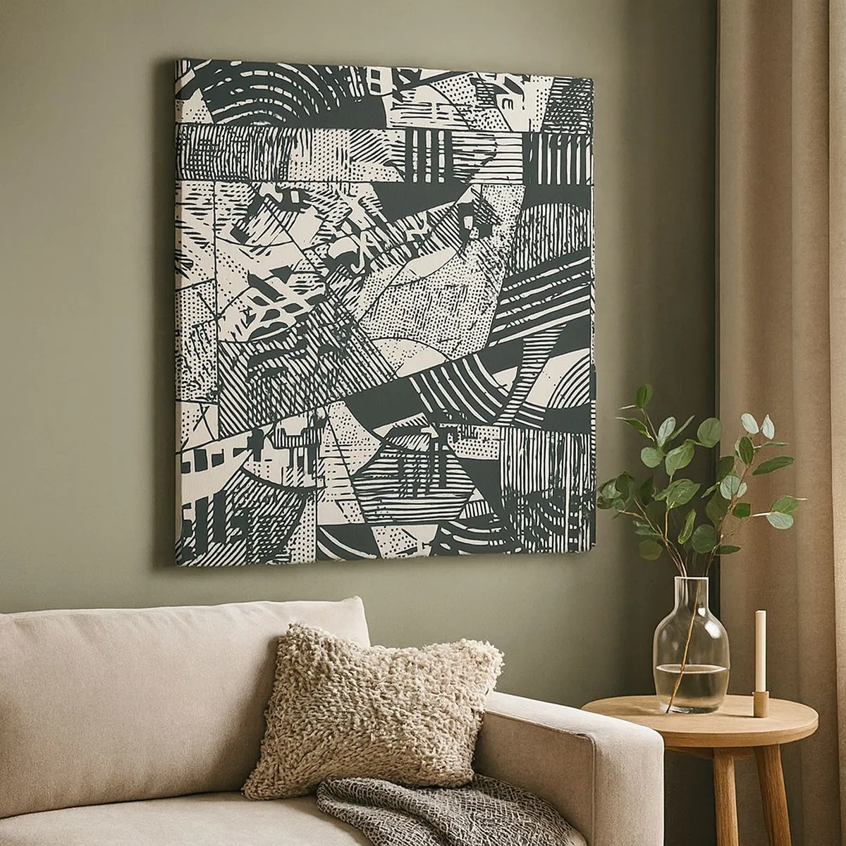 Lærredstryk - Billede på lærred - Nutidens dynamik - 30x30 cm