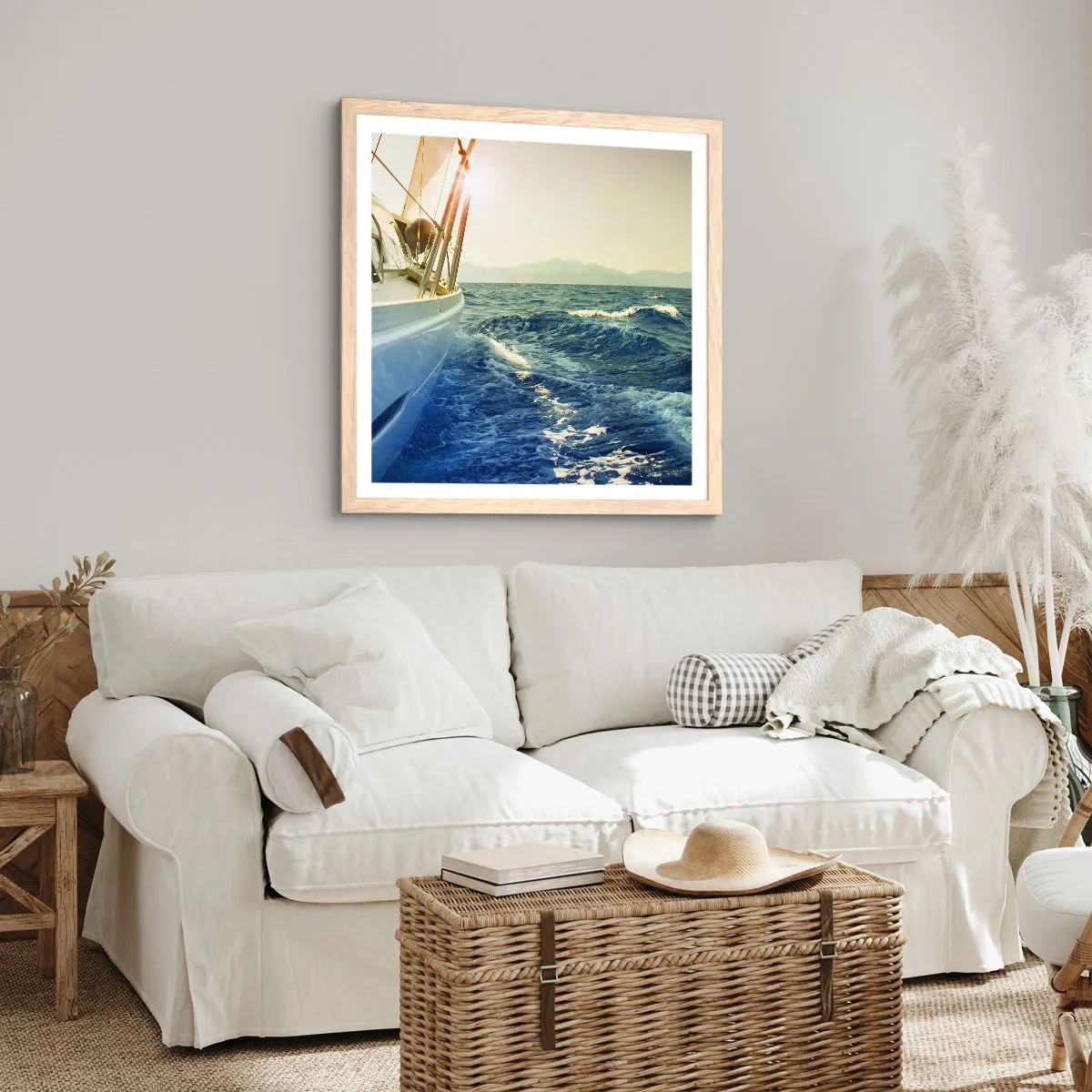 Plakat i ramme af lyst egetræ - For eventyr - 40x40 cm