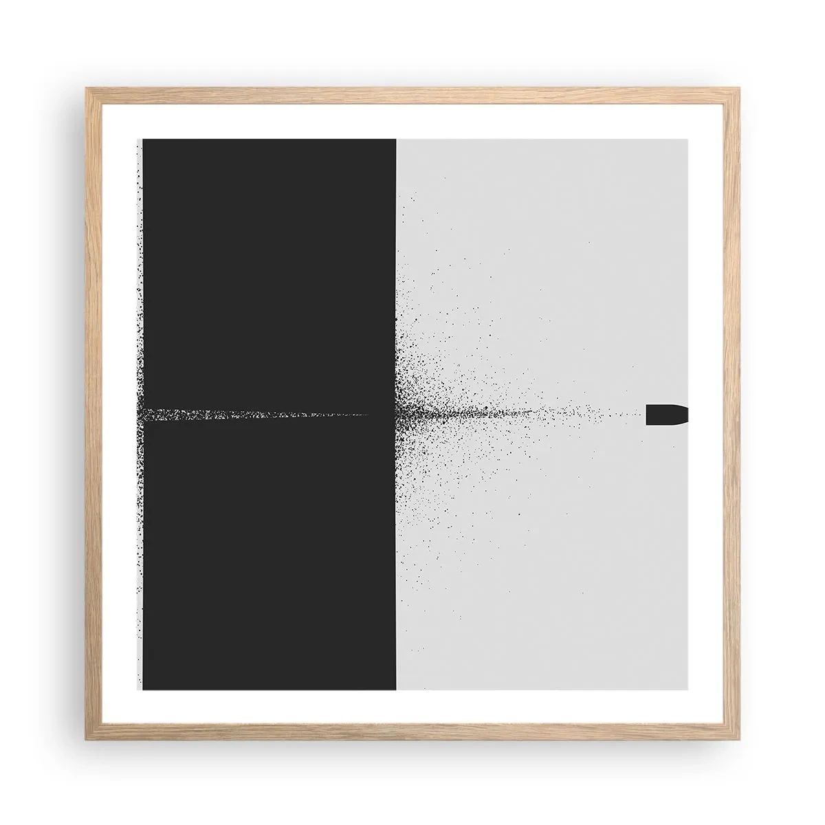 Plakat i ramme af lyst egetræ - Lige til sagen - 60x60 cm