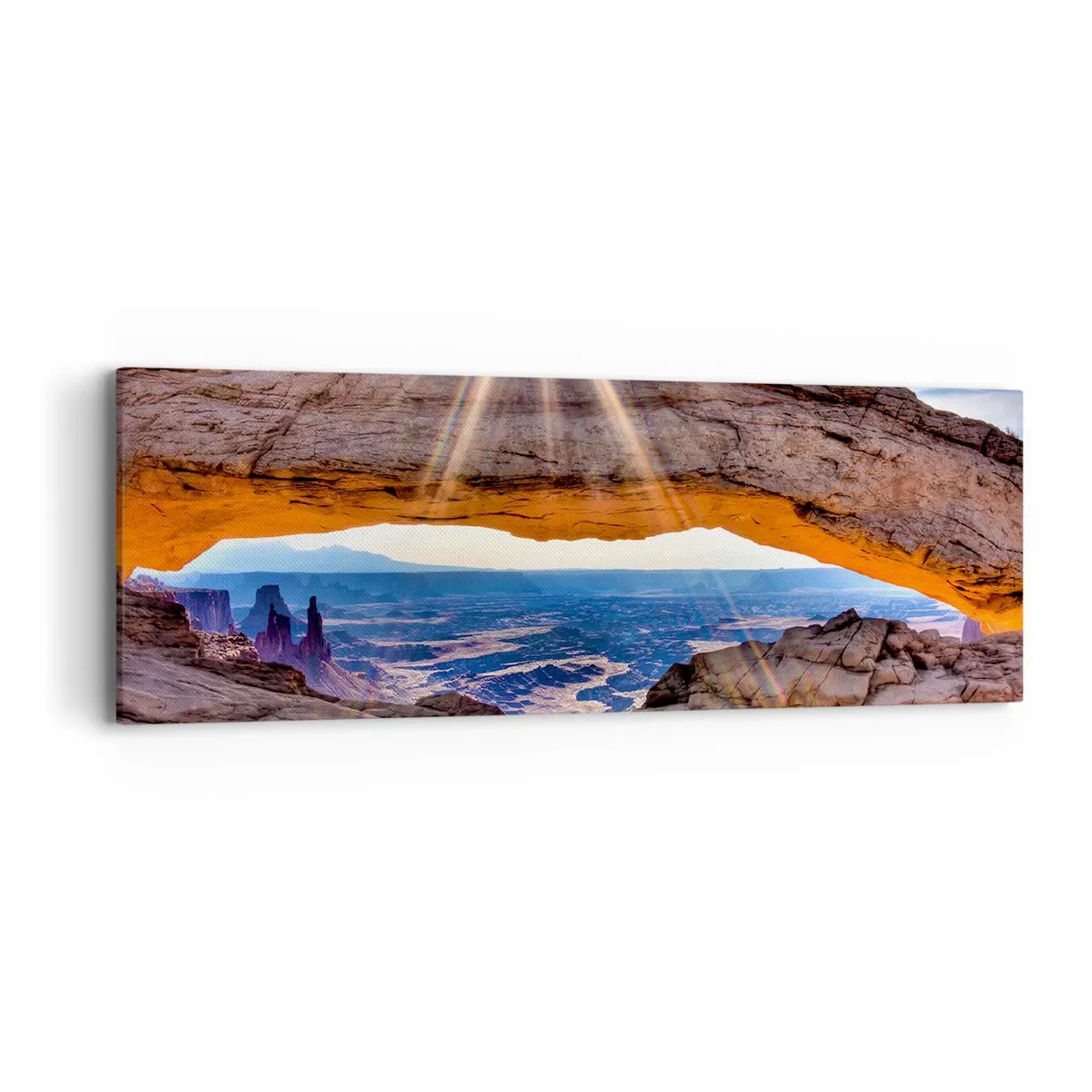 Lærredstryk - Billede på lærred - Gennem stenporten - 90x30 cm