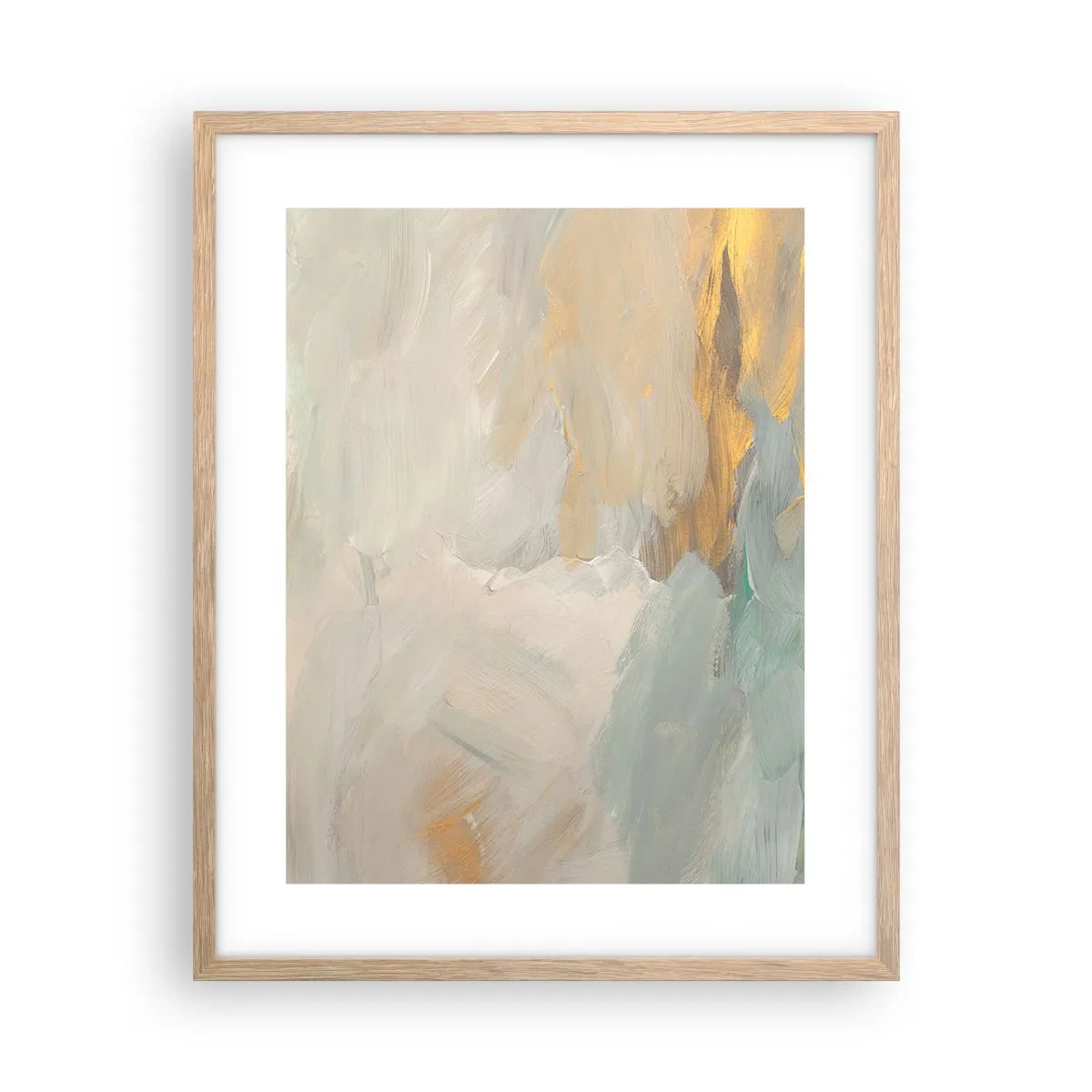 Plakat i ramme af lyst egetræ - Abstraktion - blidhedens land - 40x50 cm