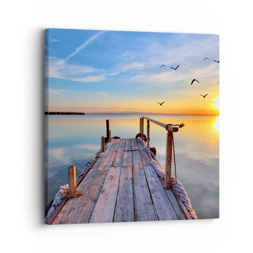 Lærredstryk - Billede på lærred - Går fremad mod solen - 30x30 cm