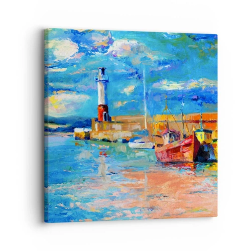Lærredstryk - Billede på lærred - Eftermiddag i regnbuebugten - 30x30 cm