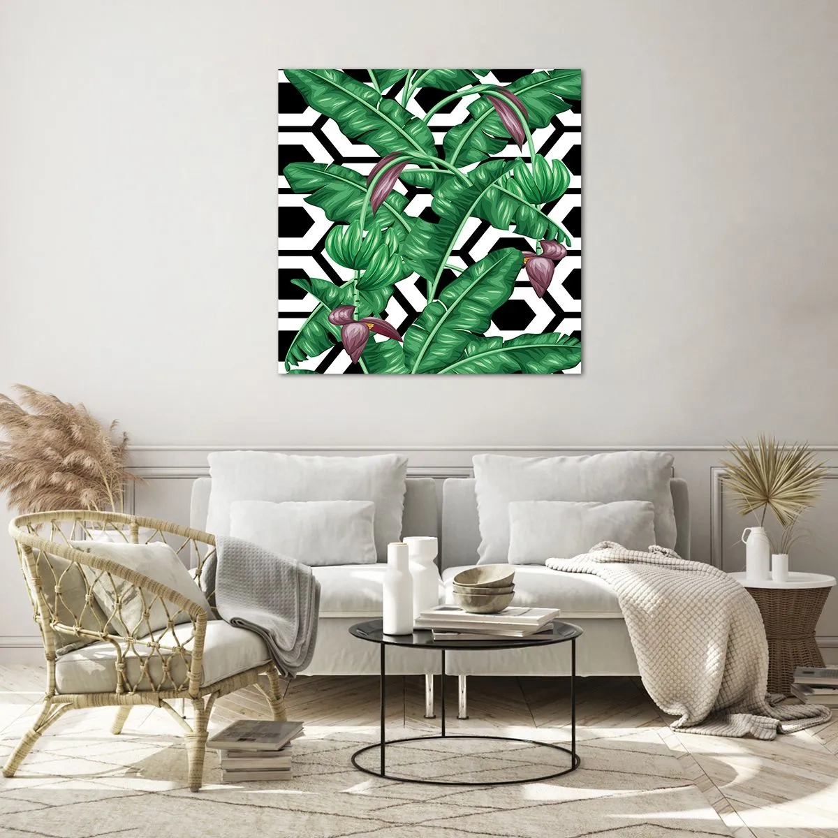 Billede på glas - Symmetrisk komposition fra naturen - 30x30 cm