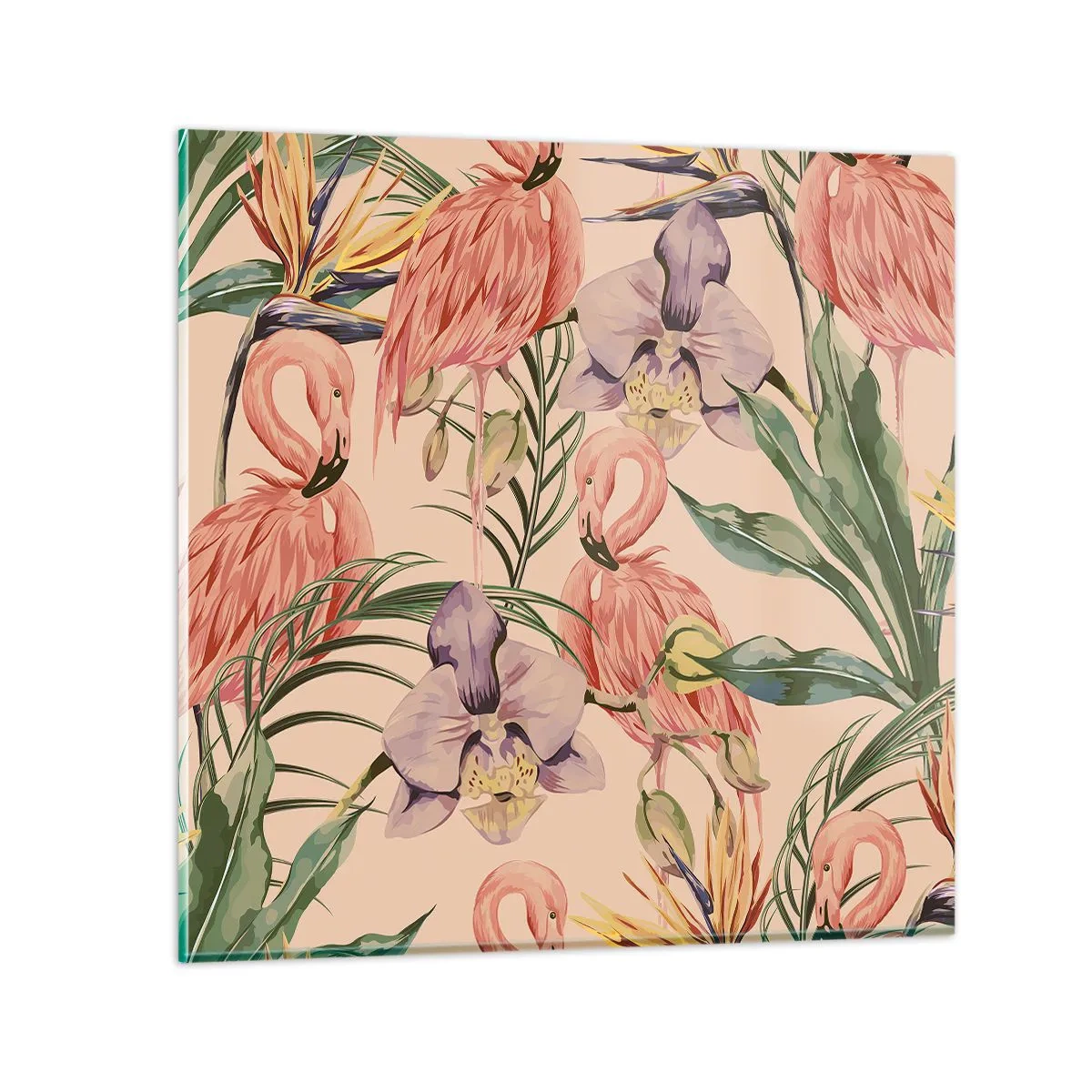 Billede på glas - Lyserød blomstret ballet - 30x30 cm