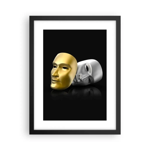 Plakat i sort ramme - Livet er teater - 30x40 cm