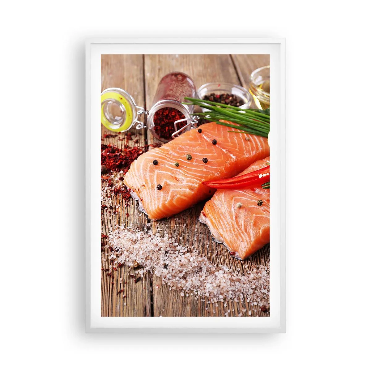 Plakat i hvid ramme - Norske køkken eventyr - 61x91 cm