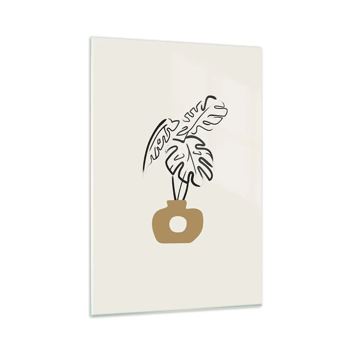 Billede på glas - Monstera - udsmykning af huset - 80x120 cm