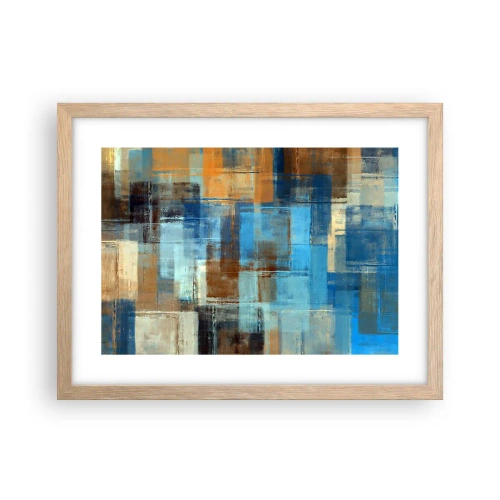 Plakat i ramme af lyst egetræ - Gennem det blå slør - 40x30 cm