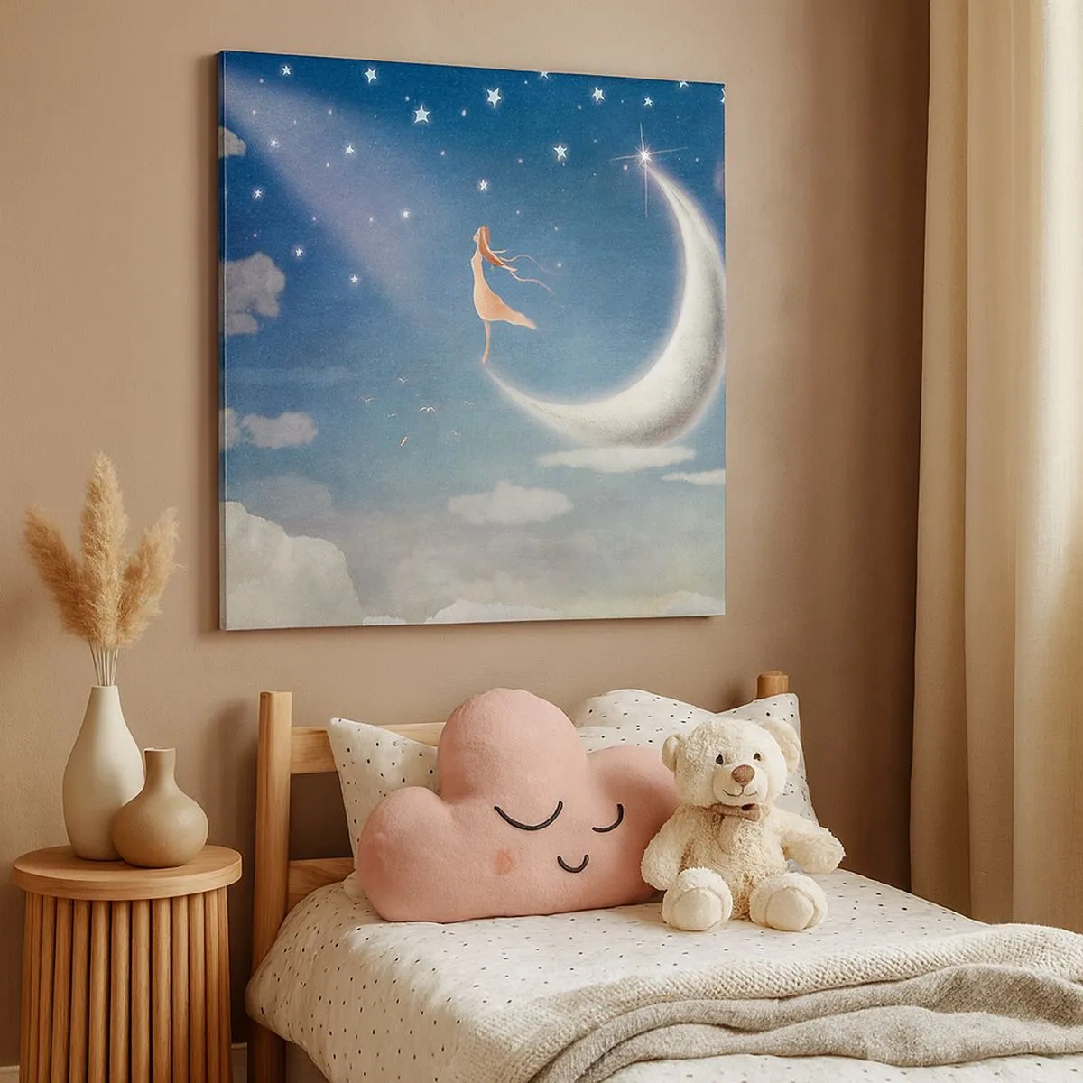 Lærredstryk - Billede på lærred - Blå bejler - 30x30 cm